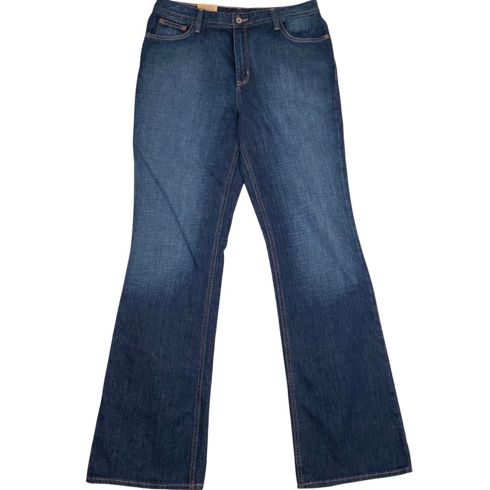 Eddie Bauer Jeans Womens 12T Blue Bootcut‎ Minimalist Stretch Premium Denim VTG